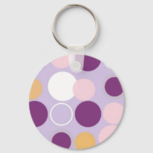 Stippen Cirkels Retro Modern Patroon Sleutelhanger
