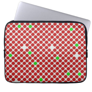 Stippen Diagonaal Grafisch Patroon Rood Groen Laptop Sleeve