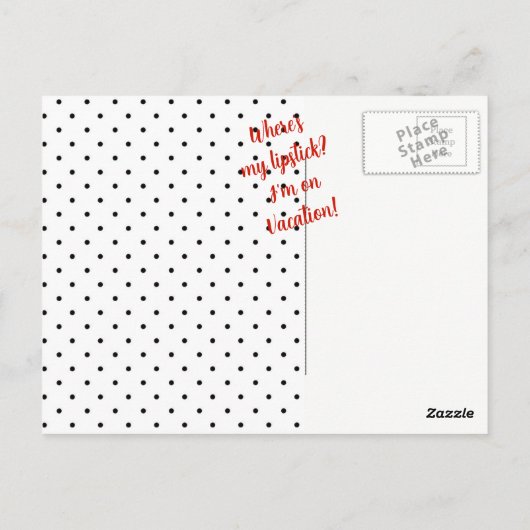 Stippen Douche Waar is mijn lippenstift Tiara Fees Briefkaart (Achterkant)