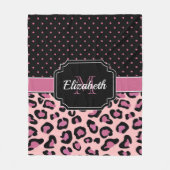 Stippen en luipaard afdrukken fleece deken (Voorkant)