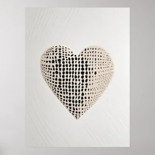 Stippen en Polka Heart Design Artprint Poster