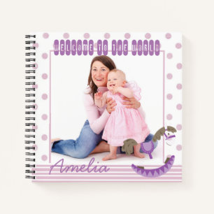 Stippen en Rocking Horse Custom Photo Baby Journal Notitieboek