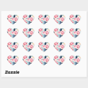 Stippen en strepen 10 hart sticker