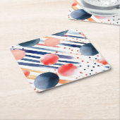 Stippen en strepen 5 kartonnen onderzetters (Schuin)