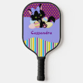 Stippen en stripes van zwarte keuken en paaseieren pickleball paddle (Achterkant)