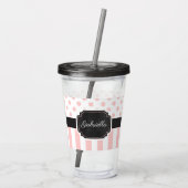 Stippen en strips acryl drinkbeker (Achterkant)