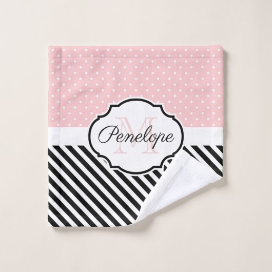 Stippen en strips bad handdoek (Wasdoekje)