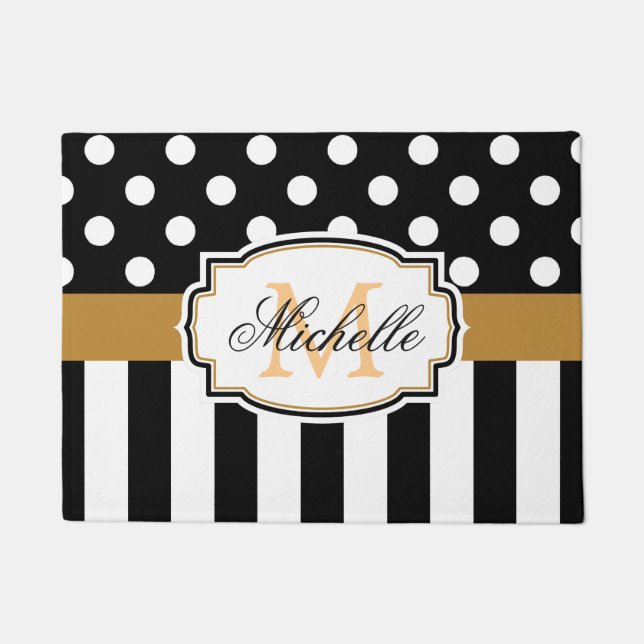 Stippen en strips deurmat (Voorkant)