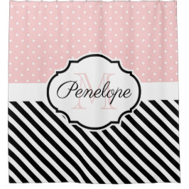 Stippen en strips douchegordijn