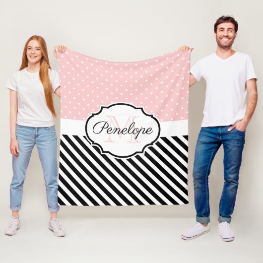 Stippen en strips fleece deken (In situ)