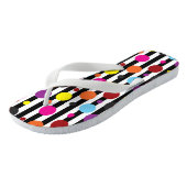 Stippen en strips teenslippers (Schuin)