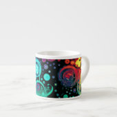 Stippen en Swirls Abstracte Waterverf mash up Espresso Kop (Voorkant rechts)