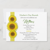 Stippen en zonnebloemen Moederdag uitnodiging (Voorkant)