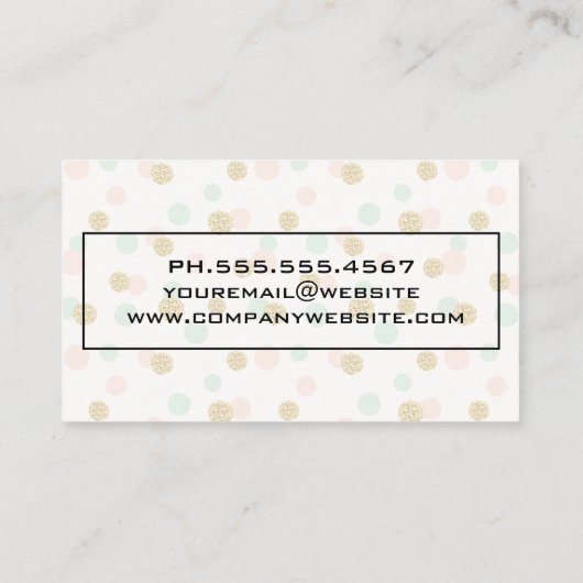 Stippen Glitter | Zwarte Rand Visitekaartje (Achterkant)