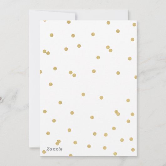 Stippen Gold Script Holiday Card Feestdagenkaart (Achterkant)
