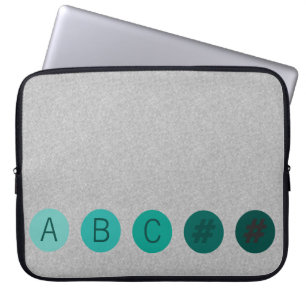 STIPPEN Groene Aqua-Initialen Laptop Sleeve