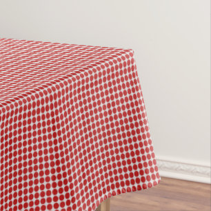 Stippen Horizontaal Grafisch Patroon Rood Wit Tafelkleed