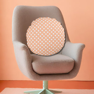 stippen in Peach Fuzz Rond Kussen