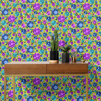 Stippen in Roze Blauw Turquoise Sticker en verwijd Behang