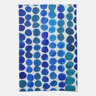 Stippen keukenhanddoek in blauw