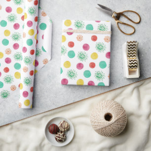 Stippen meer kleuren waterverf all-over print cadeaupapier