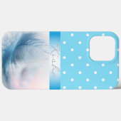 Stippen met een aangepaste blauwe doezelaar Case-Mate iPhone case (Achterkant (horizontaal))