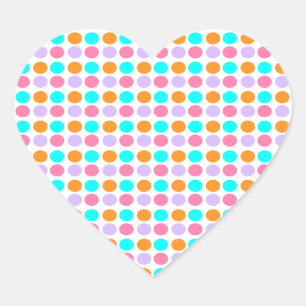 Stippen met kleur hart sticker