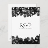 Stippen met zwarte en witte kaviaar Moderne bruilo Uitnodiging Briefkaart (Voorkant / Achterkant)