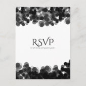 Stippen met zwarte en witte kaviaar Moderne bruilo Uitnodiging Briefkaart (Voorkant)