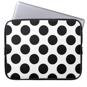 Stippen naadloos patroon zwart + achterzijde laptop sleeve