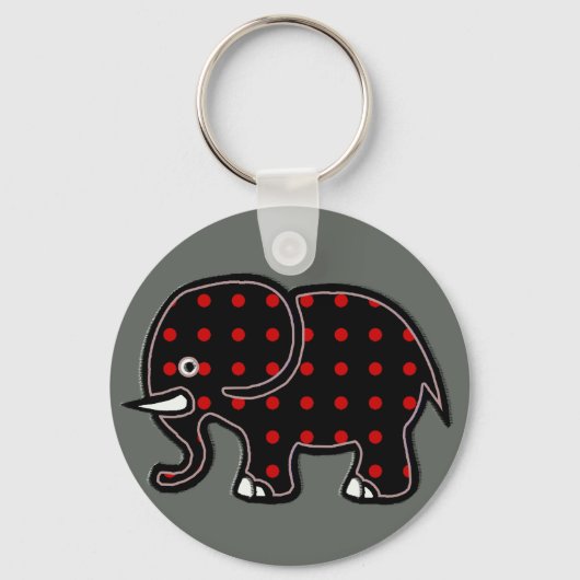 stippen olifant sleutelhanger (Voorkant)