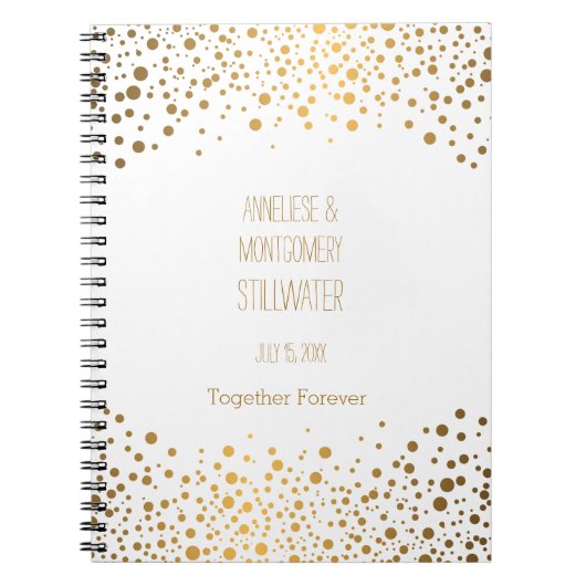 Stippen op de huwelijksdag Trendy Gold Notitieboek (Voorkant)