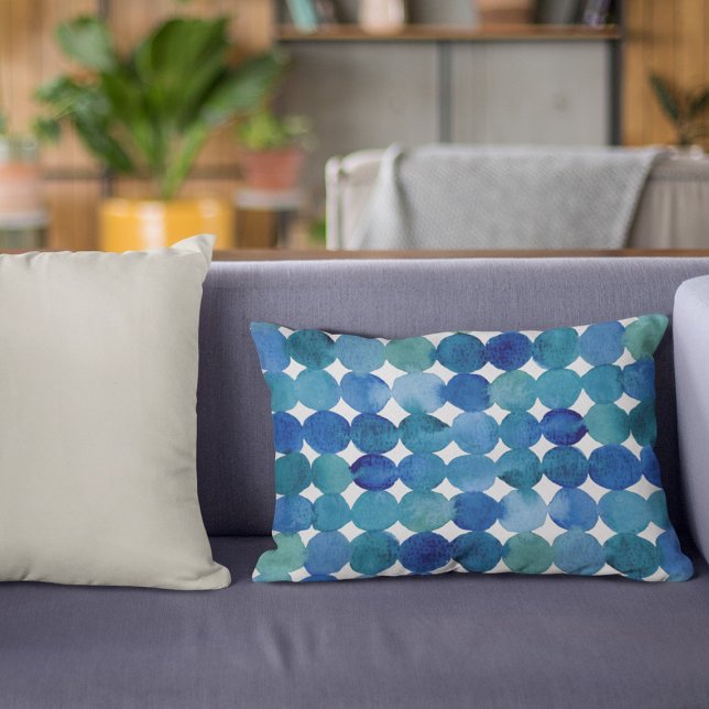 Stippen patroon - blauw en groen accent kussen (Creator heeft geüpload)