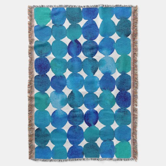 Stippen patroon - blauw en groen deken (Voorkant Verticaal)