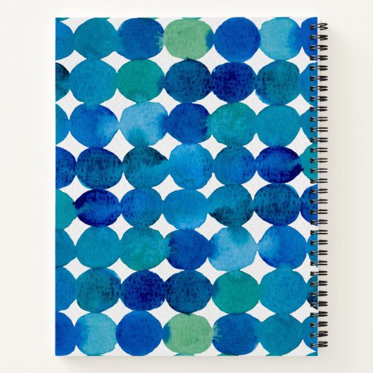 Stippen patroon - blauw en groen notitieboek (Achterkant)