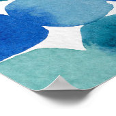 Stippen patroon - blauw en groen poster (Hoek)