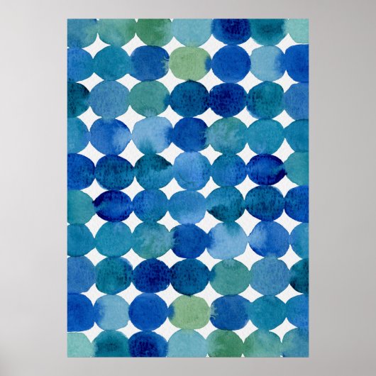 Stippen patroon - blauw en groen poster (Voorkant)