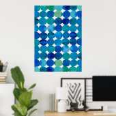Stippen patroon - blauw en groen poster (Thuiskantoor)