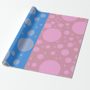Stippen roze en blauw mat inpakpapier, cadeaupapier