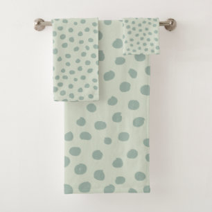 Stippen Sage Green Bad Handdoek
