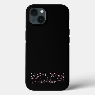 Stippen Script Name Monogram Blush Pink iPhone 13 Hoesje