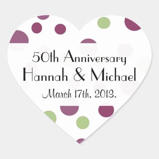 Stippen, Stippenpatroon, Stippen, Jubileum Hart Sticker (Voorkant)