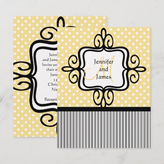 Stippen Stripes voor huwelijksuitnodiging Kaart (Voorkant / Achterkant)