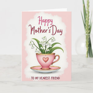 Stippen Theekopje Bloemen Kaart
