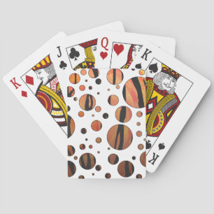 Stippen Tijger Oranje en Zwart Print Speelkaarten