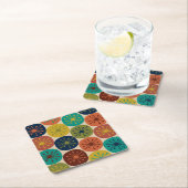 Stippen uit de Middeleeuwse eeuw Vierkante Kartonnen Onderzetter (Insitu)