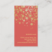 Stippen van Bright Gold Confetti - Stijlvol koraal Visitekaartje (Achterkant)