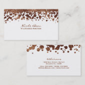 Stippen van de witte en de Bronze Confetti Glamor Visitekaartje (Voorkant / Achterkant)