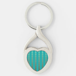 Stippen van het type Satin - turquoise en pewter g Sleutelhanger