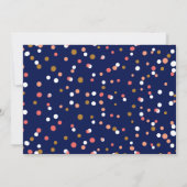 Stippen van koraal en goudConfetti | Navy Wedding Kaart (Achterkant)